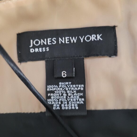 Jones New York Lace Top Rouched Waist Party Dress in Black - Picture 8 of 8